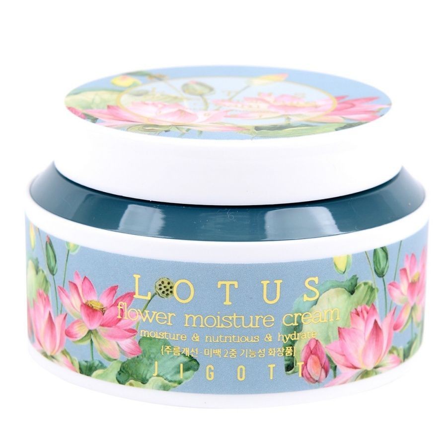 Jigott Увлажняющий крем для лица с экстрактом лотоса / Lotus Flower Moisture Cream, 100 мл